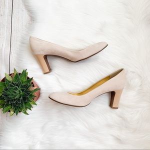 J. Crew Juliet Suede Blush Heels
